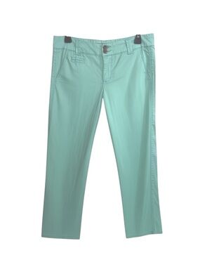 BKE Casuals Bryn Cropped Chino Pants Mint Green Stretch Women’s 26 Coastal